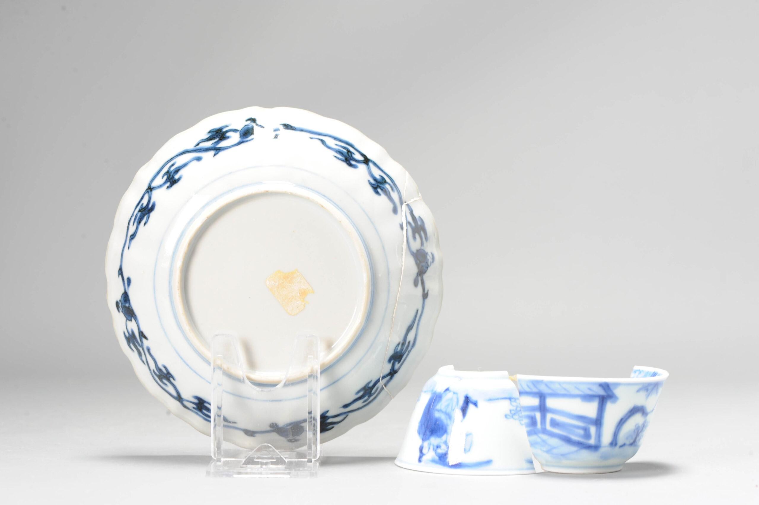 Edo Antico piatto giapponese Arita/cinese Jingdezhen con piattino e tazza Kakiemon in vendita