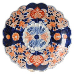 Antique Japanese Arita Imari Charger with Flowers Japan,  19th Century