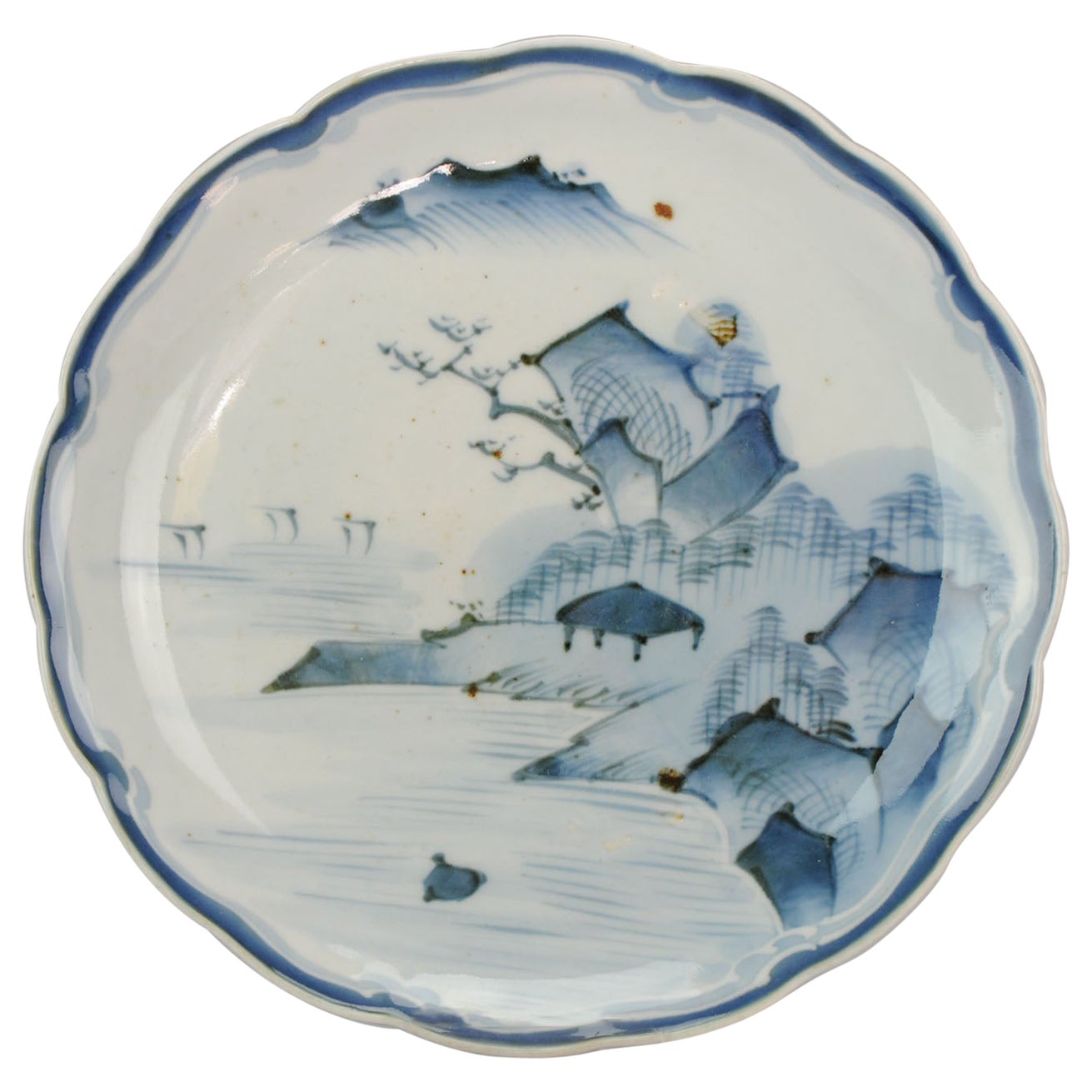 Antique Japanese Arita Plate Sometsuke Japan, 18th/19th Century