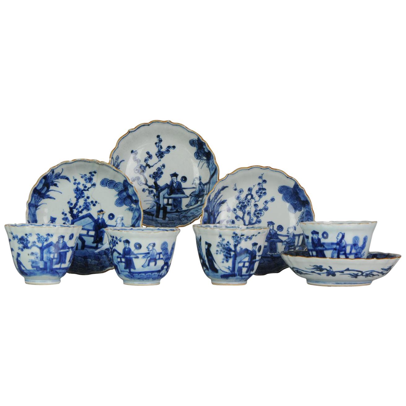 Antique Japanese, Arita, Rare Kakiemon Tea Set, Figures, Porcelain