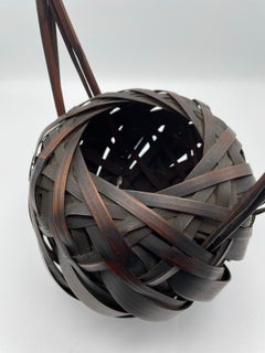 Antiker japanischer Bambuskorb, 1970er Jahre