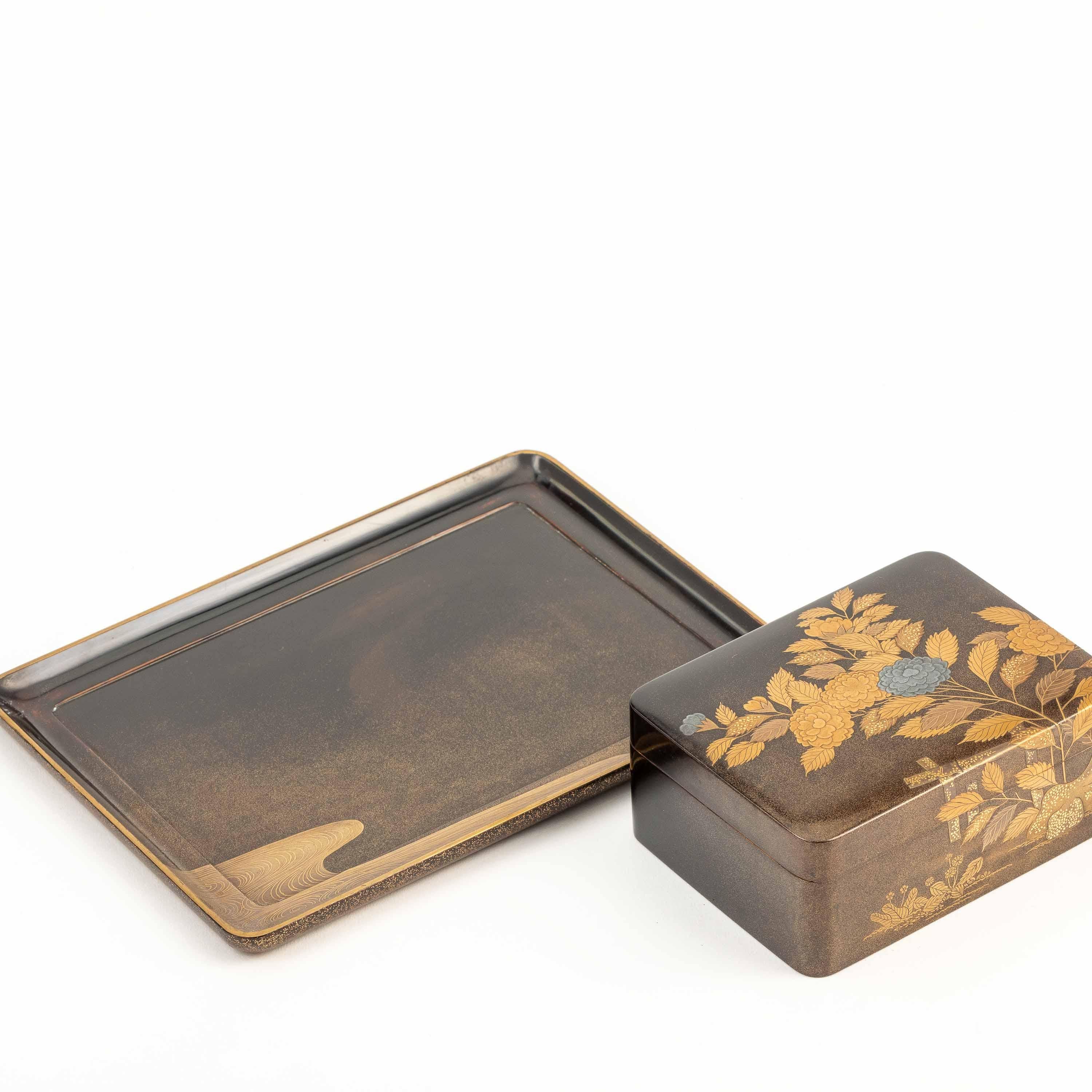 19th Century Antique Japanese Black Lacquer Cigarette Box