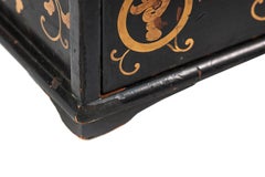 Antique Japanese Black Lacquered Table Cabinet