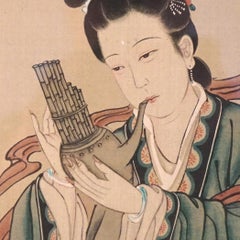 Antique Japanese Block Print of a Geisha Girl, Framed, C1920