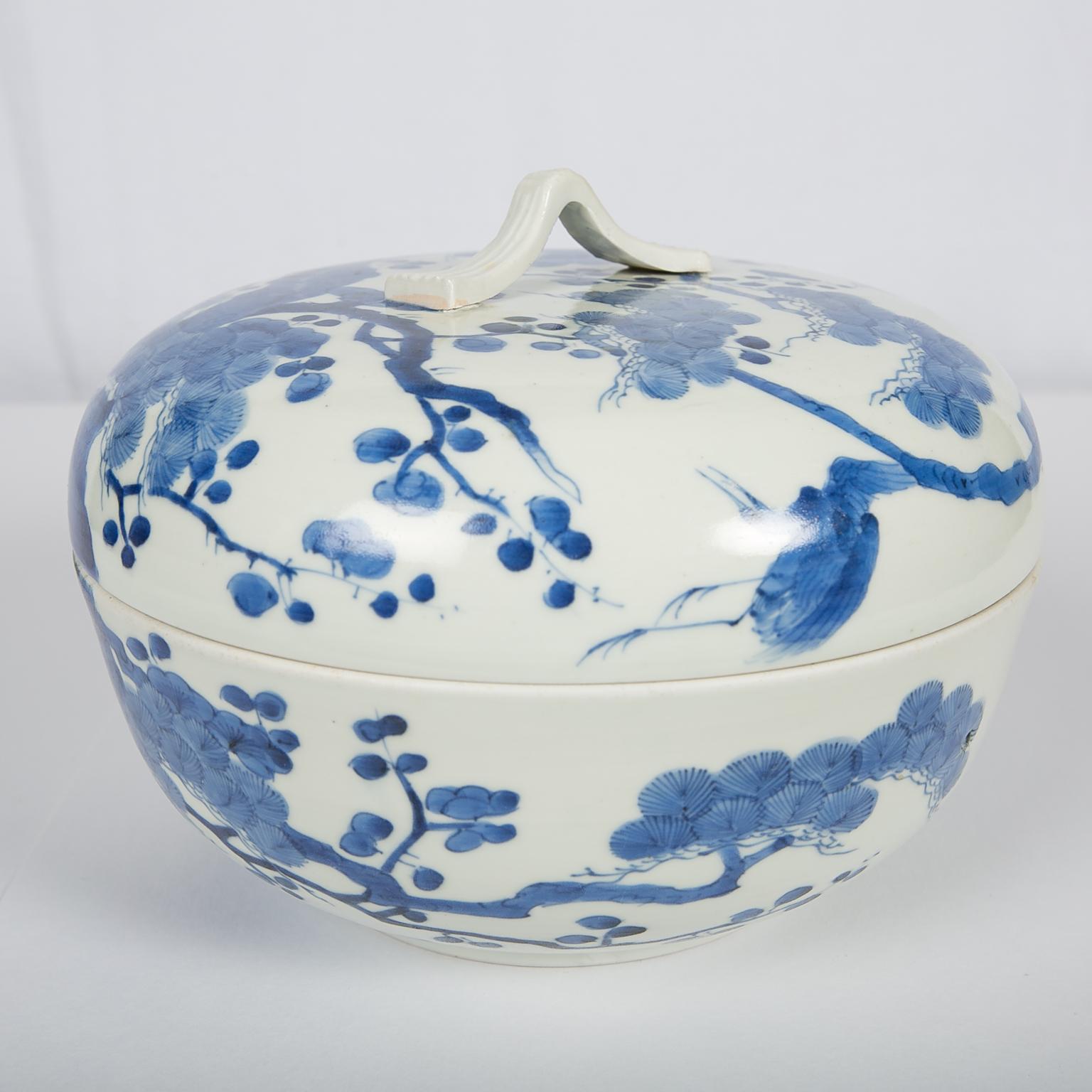 18th Century Antique Japanese Blue and White Porcelain Bowl circa 1760