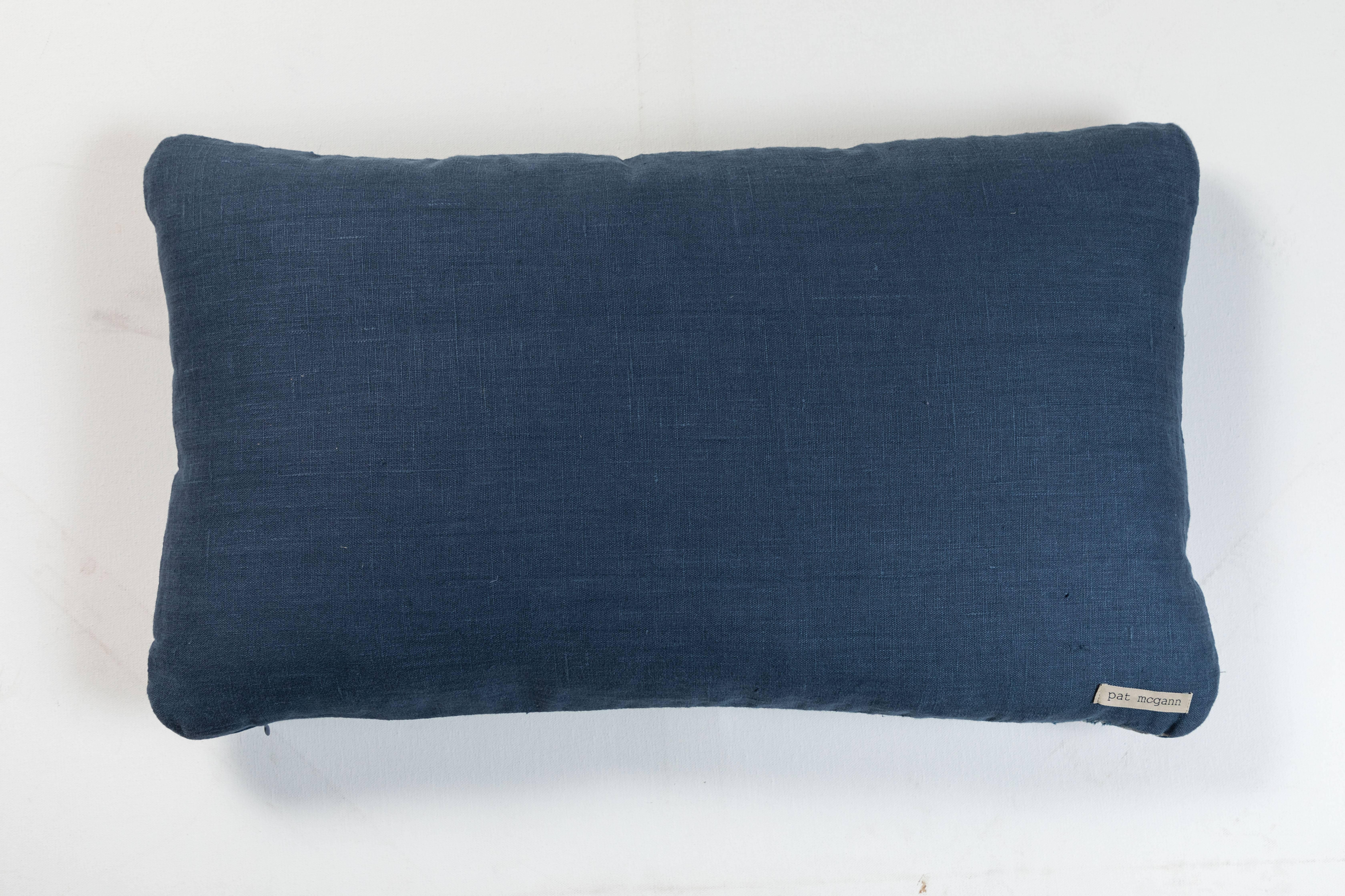 19th Century Antique Japanese Boro Textile Pillow For Sale