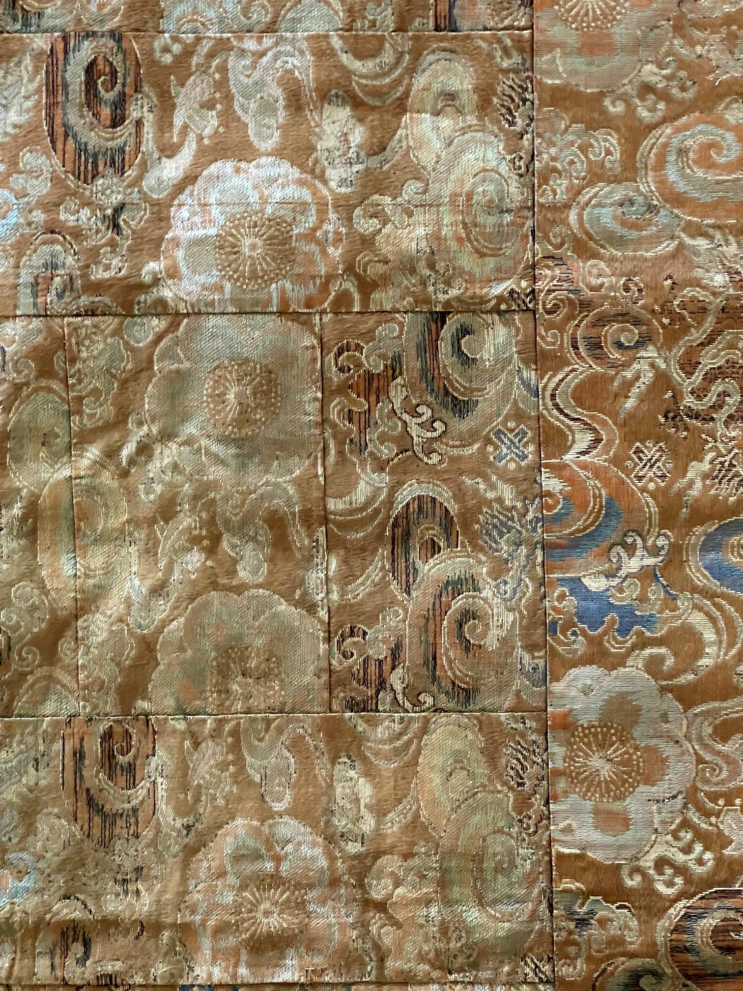 Antikes japanisches Brokat Kesa Monk's Robe Edo-Periode im Angebot 6