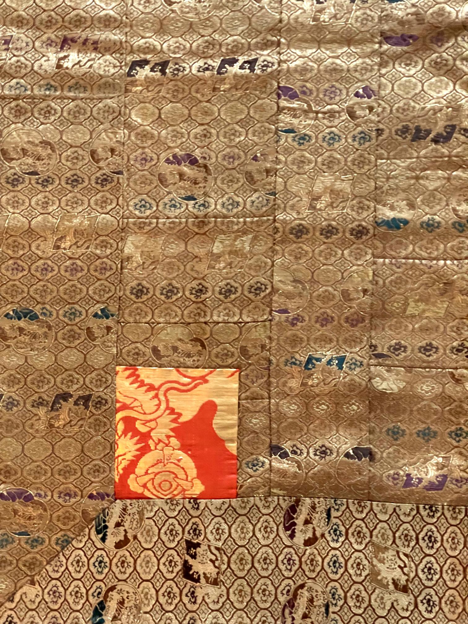 Antique Japanese Brocade Kesa Monk's Robe Meiji Period 2