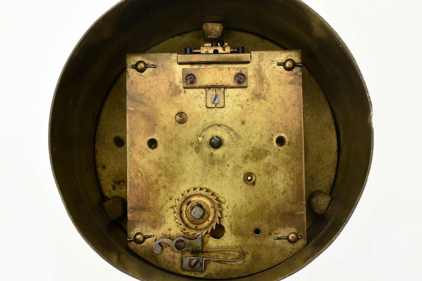Antique Japanese Bronze Barrel Form Table or Mantel Clock For Sale 1