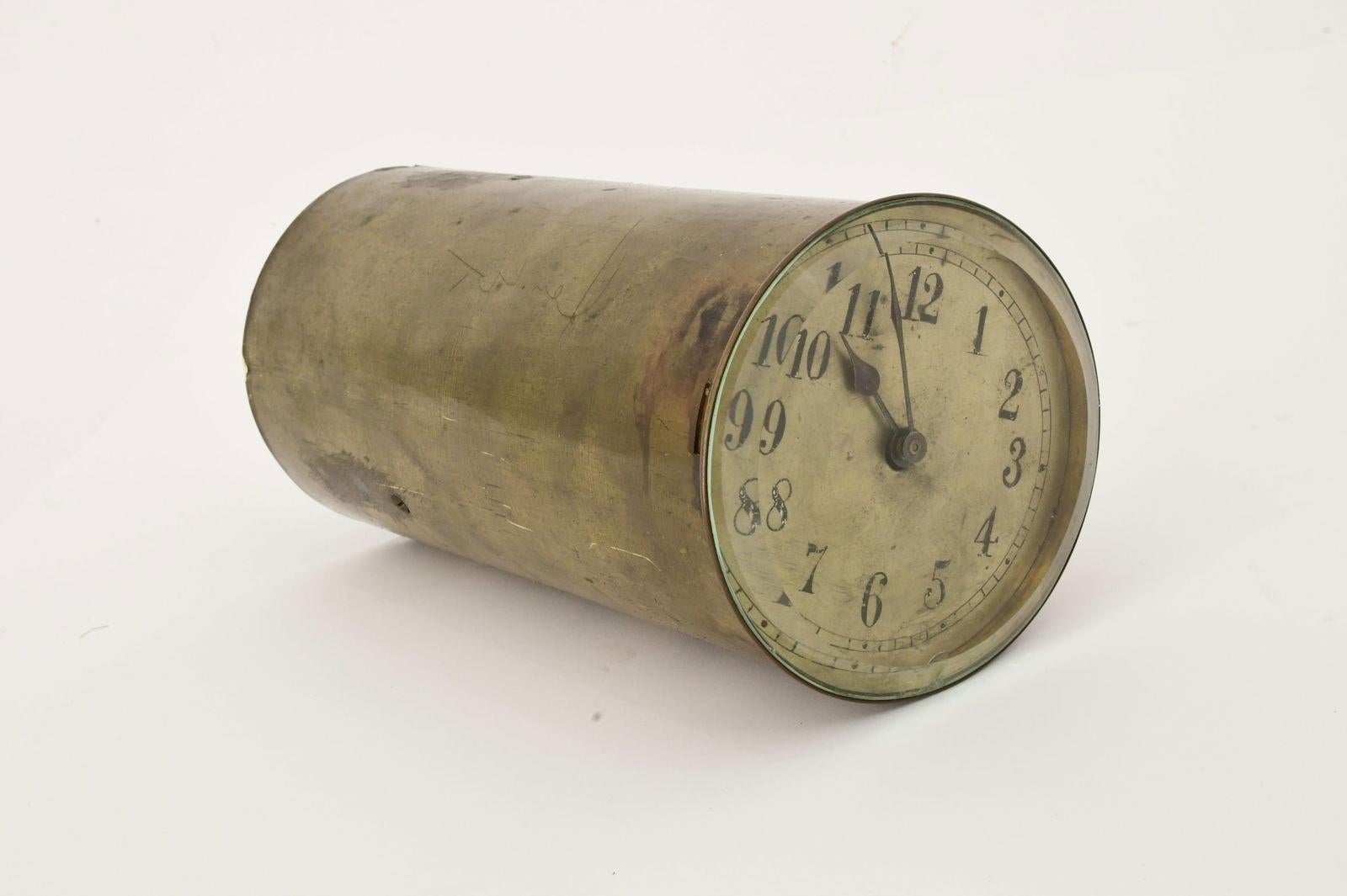 Antique Japanese Bronze Barrel Form Table or Mantel Clock For Sale 2