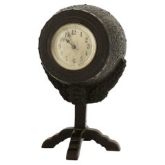 Antique Japanese Bronze Barrel Form Table or Mantel Clock