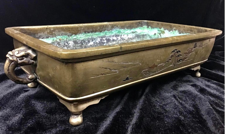 Antique Japanese Bronze Bonsai Planter
