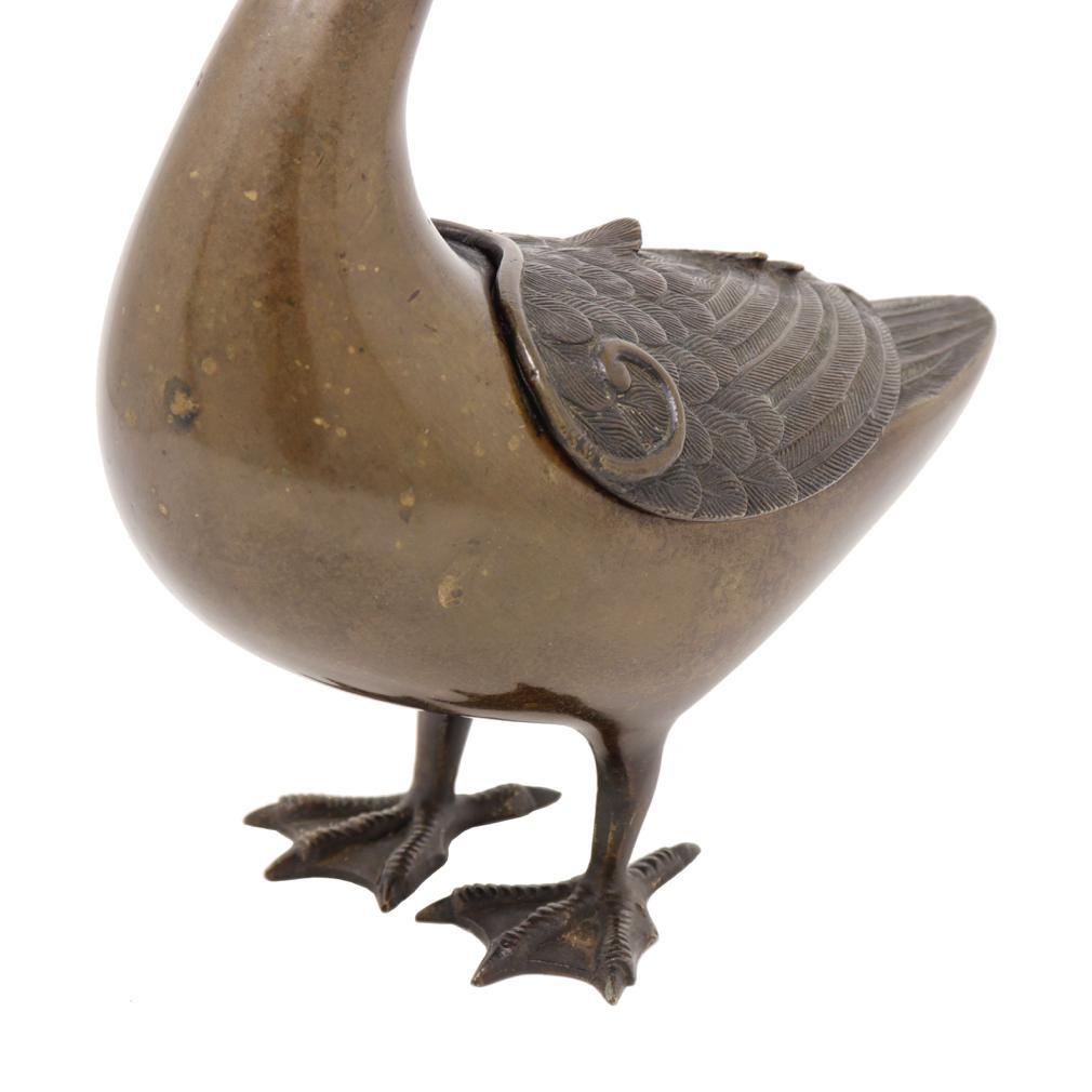 Encensoir japonais ancien en bronze en forme d'oie en vente 2