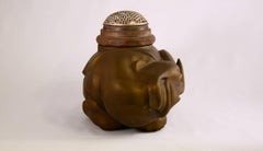 Antique Japanese Bronze Incense Burner in the Shape of an Elephant, Meiji Period