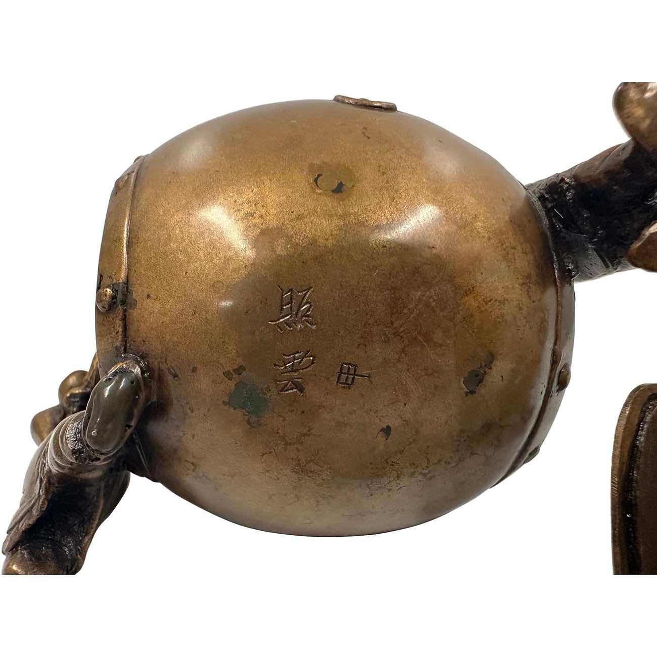 Antique Japanese Bronze Koro (Incense Burner) For Sale 5