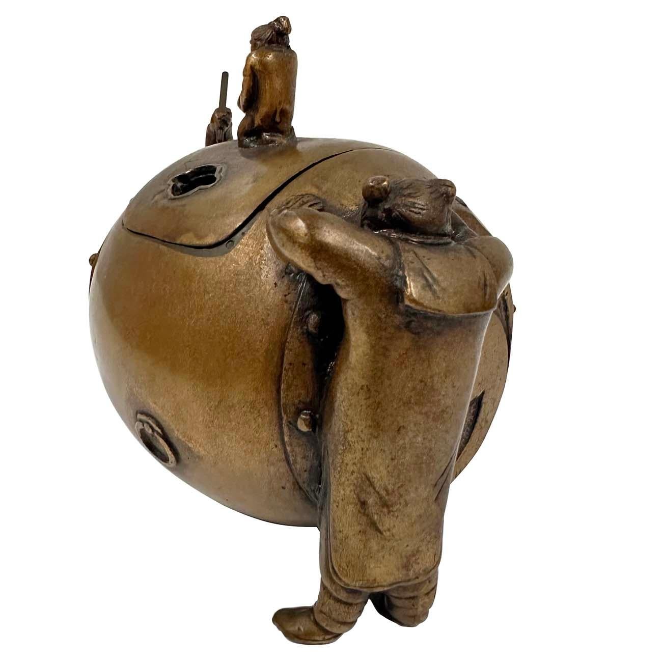 20th Century Antique Japanese Bronze Koro (Incense Burner) For Sale