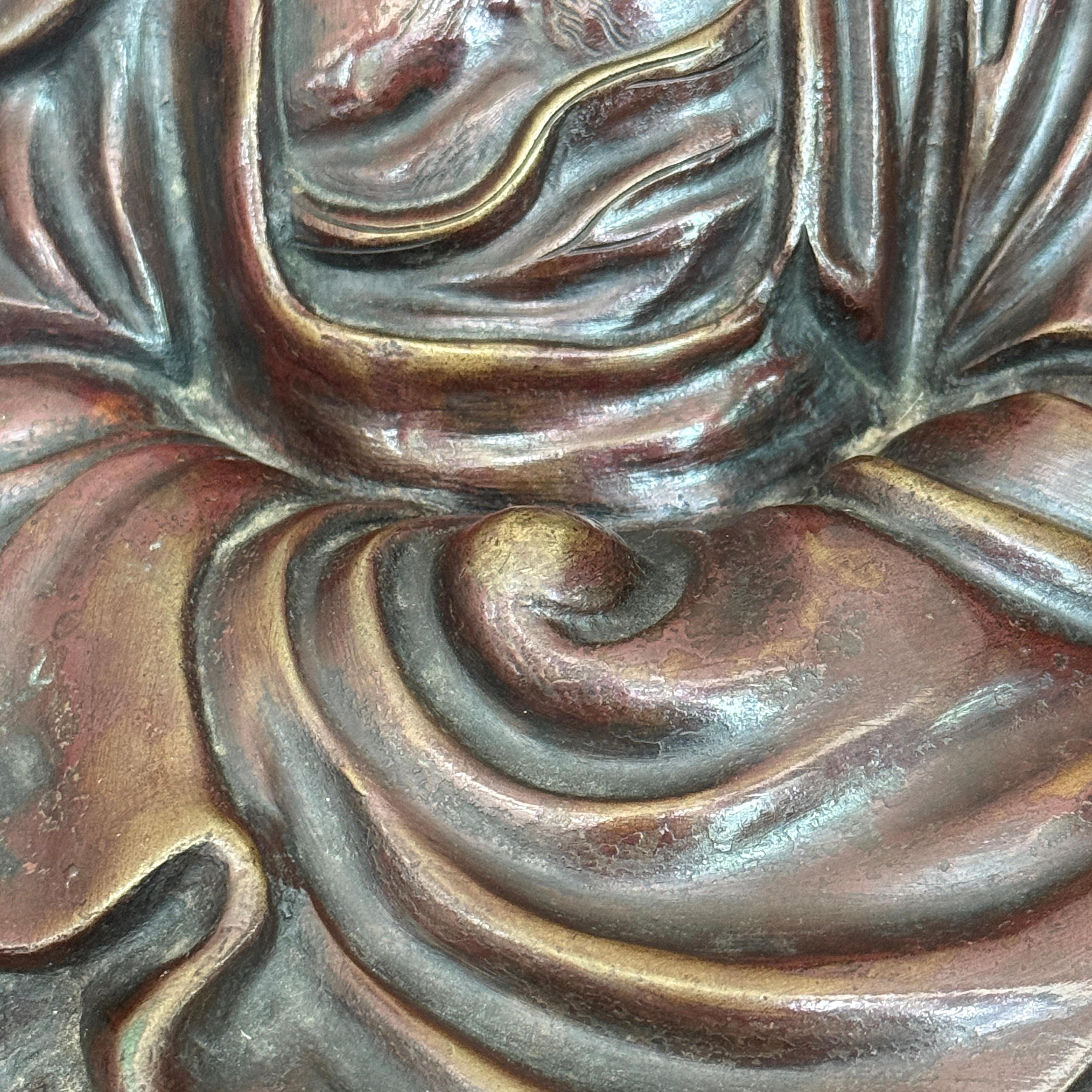 Bronze Daruma japonais ancien méditant en bronze en vente