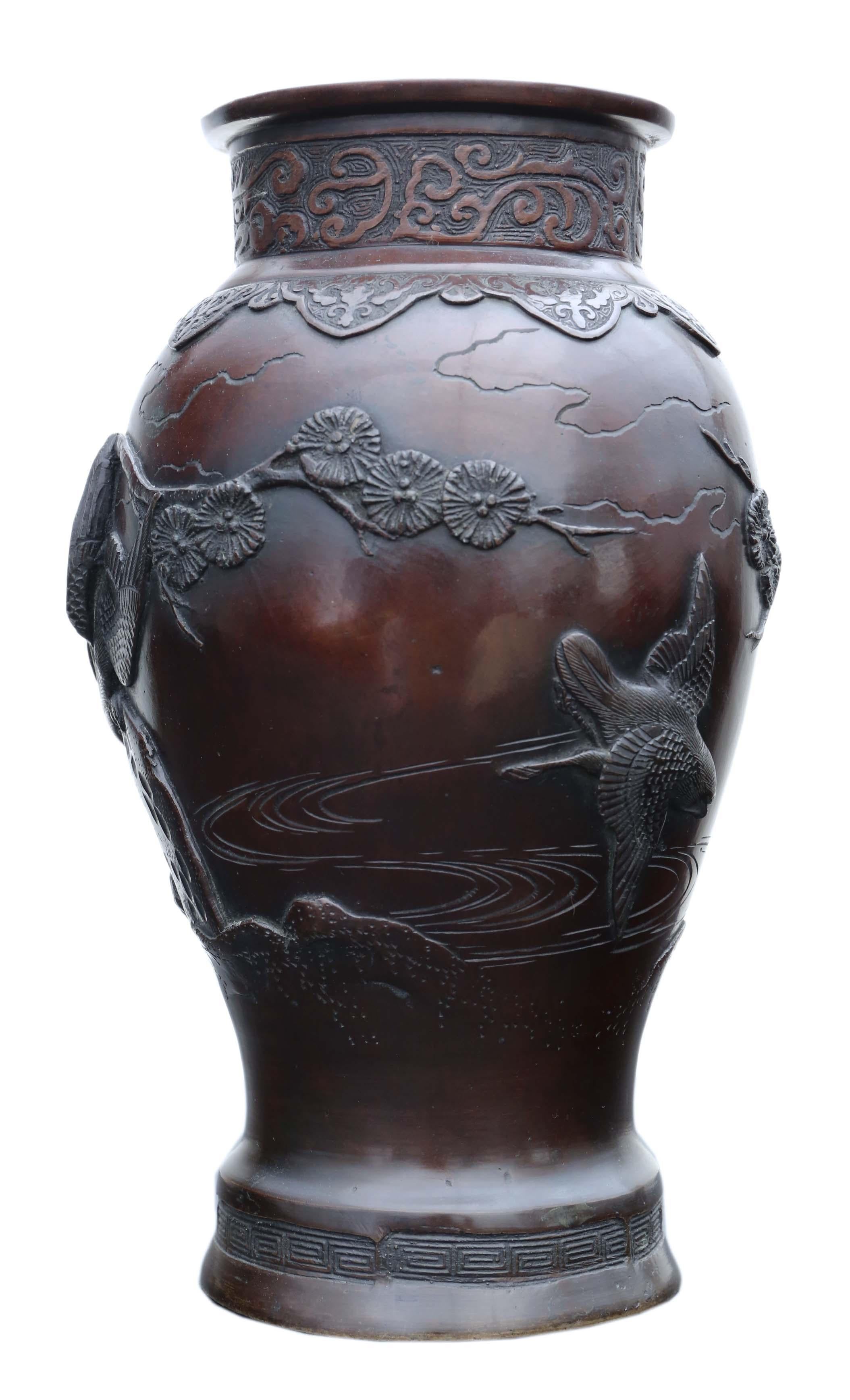 meiji bronze vase