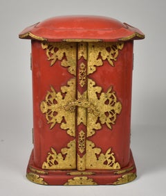 Antique Japanese Buddha Traveling Altar Zushi Cabinet