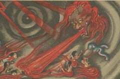 Antique Japanese Buddhist Hell Scenes Print: Vivid 19th-Century Depictions
