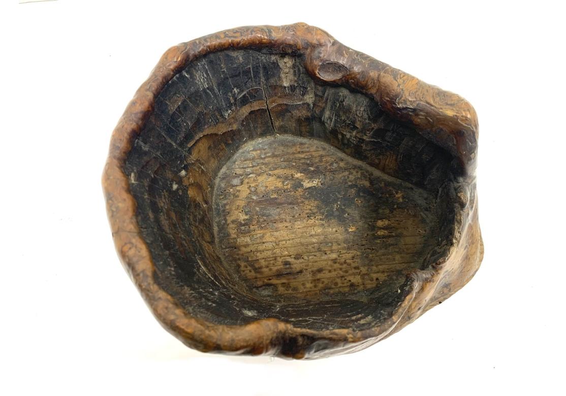19th Century Antique Japanese Burl Tobako Bon Scholar's Object For Sale
