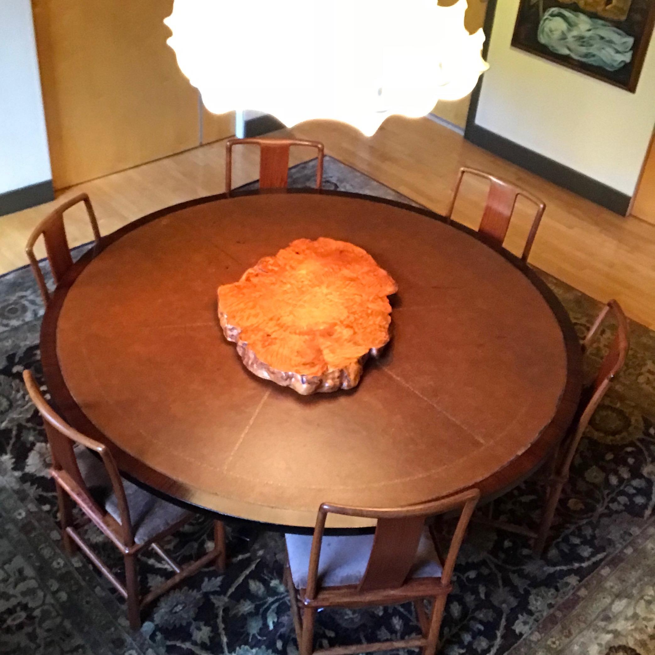 Antique Japanese Burl Wood Display Stand Used as a Lazy Susan For Sale 2