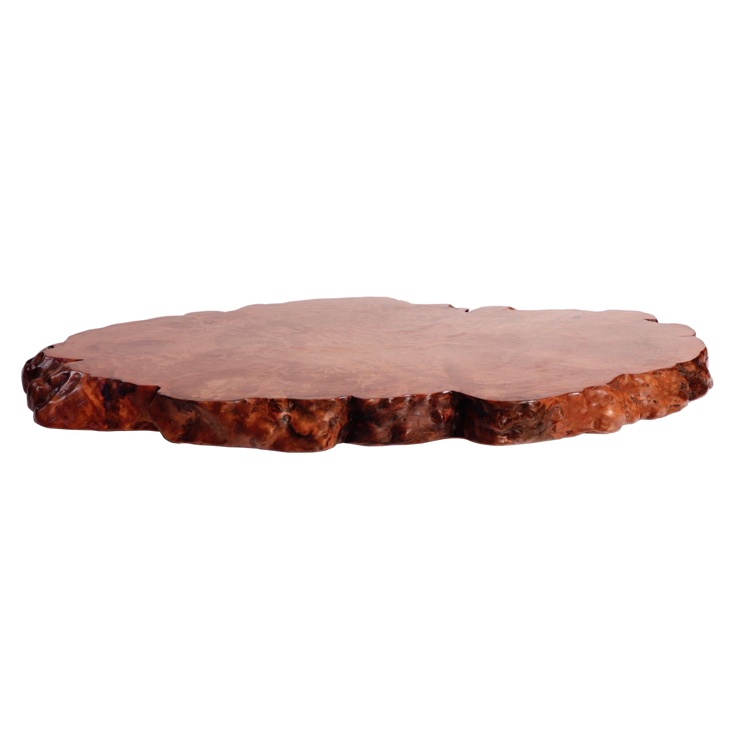 Taisho Antique Japanese Burl Wood Display Stand Used as a Lazy Susan For Sale