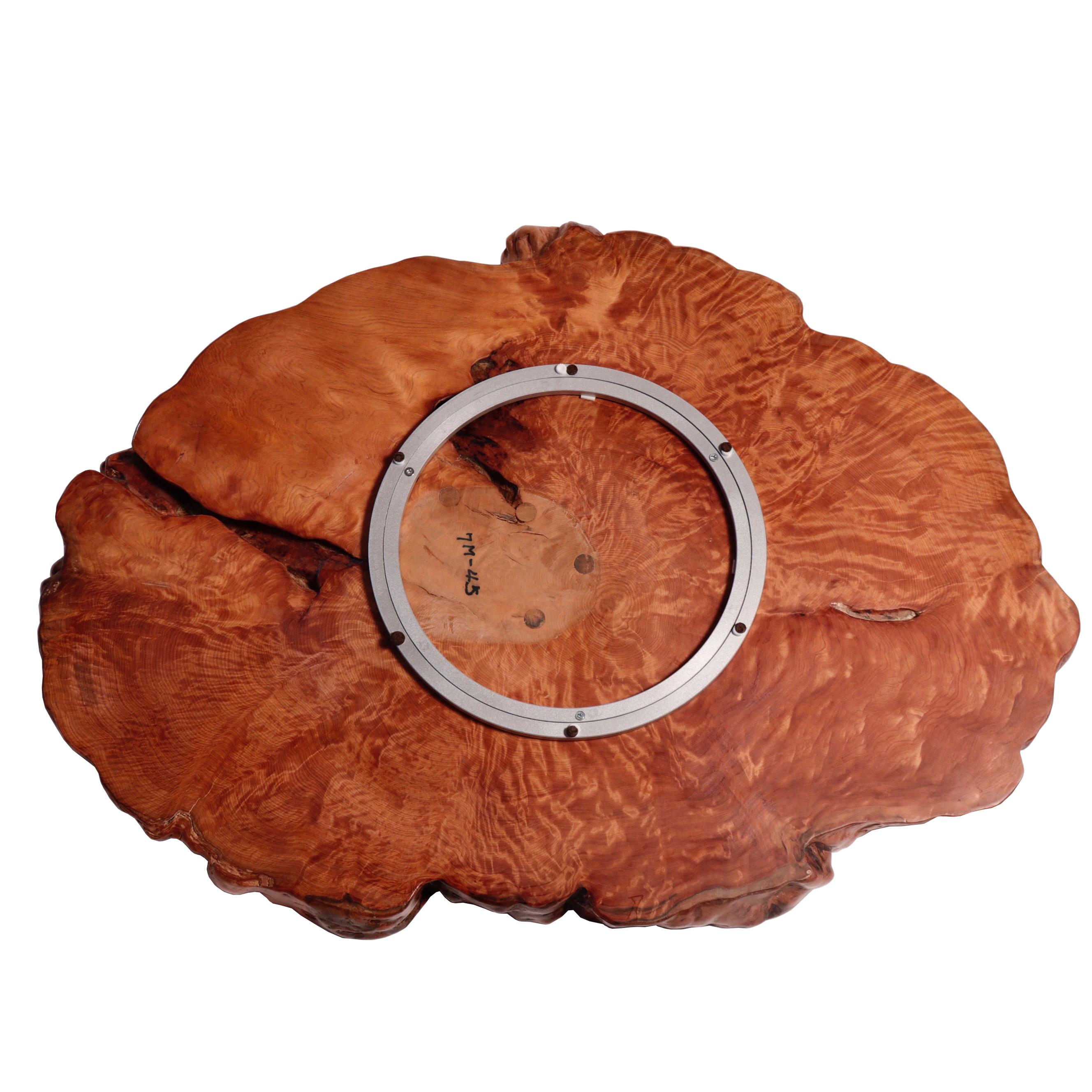 Polished Antique Japanese Burl Wood Display Stand Used as a Lazy Susan For Sale