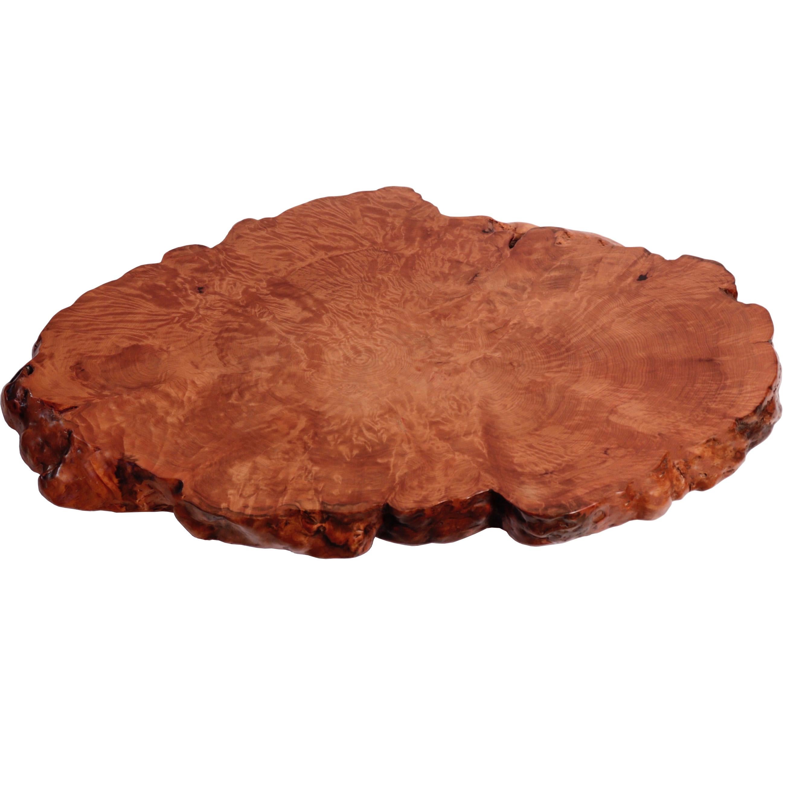 Antique Japanese Burl Wood Display Stand Used as a Lazy Susan In Good Condition For Sale In New York, NY