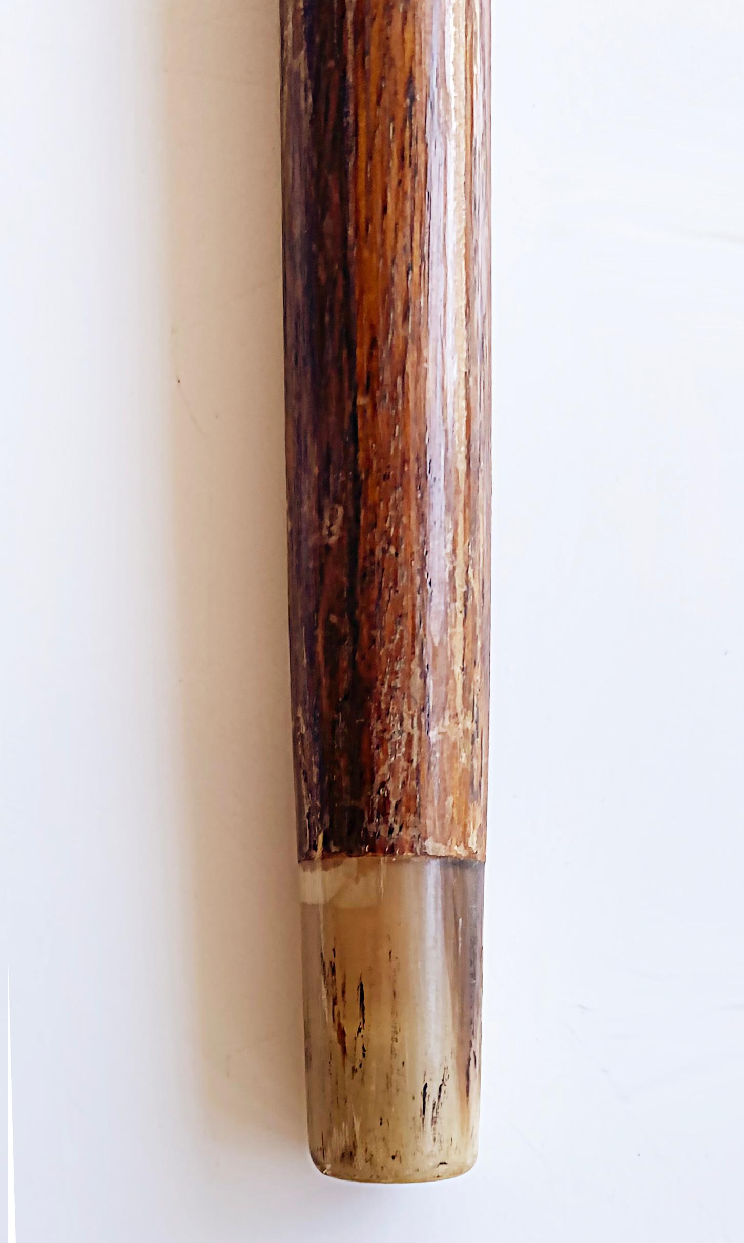 Antique Japanese Carved, Silver, Bone Dagger Walking Stick For Sale 2