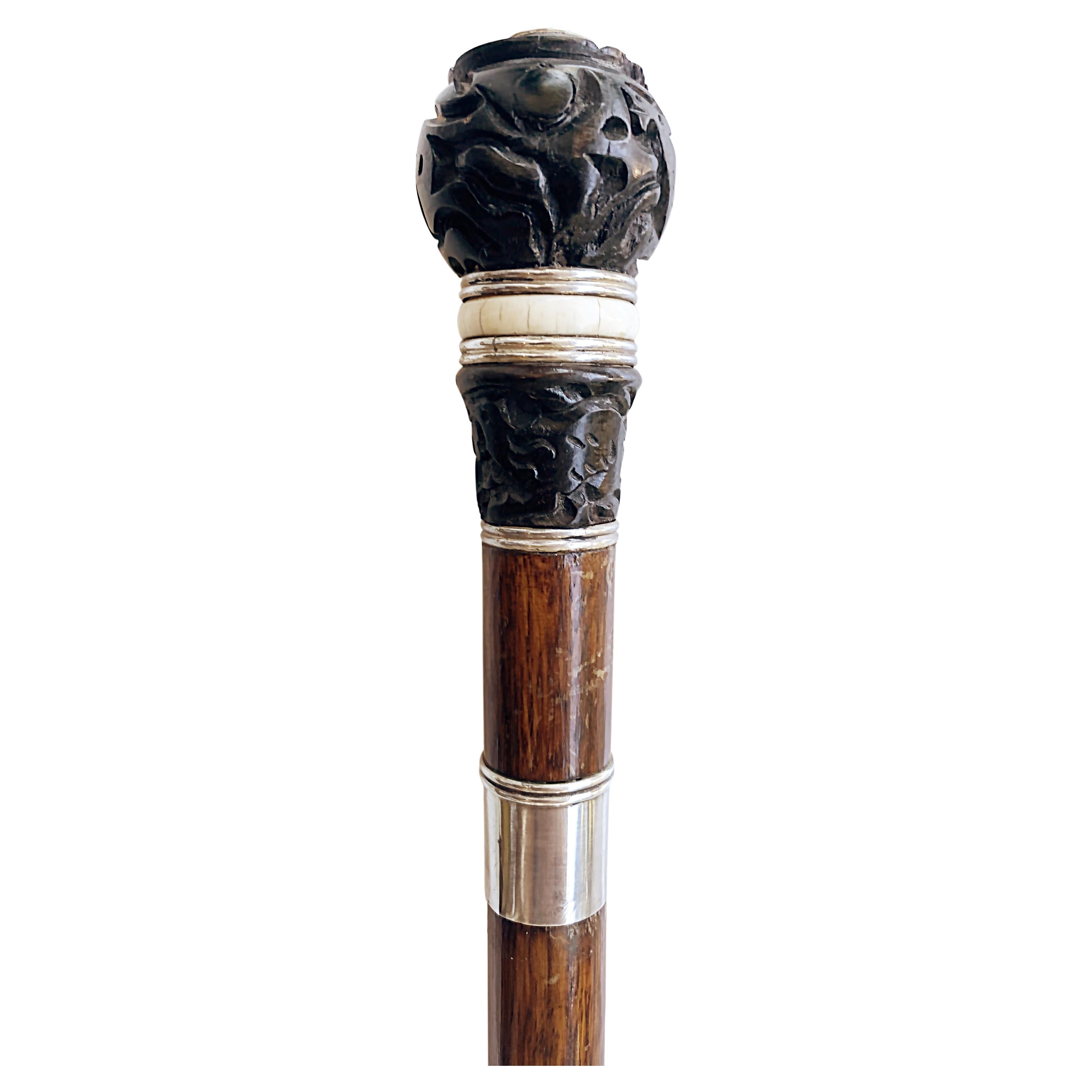 Rare Louis Vuitton Walking Stick with Carved Handle