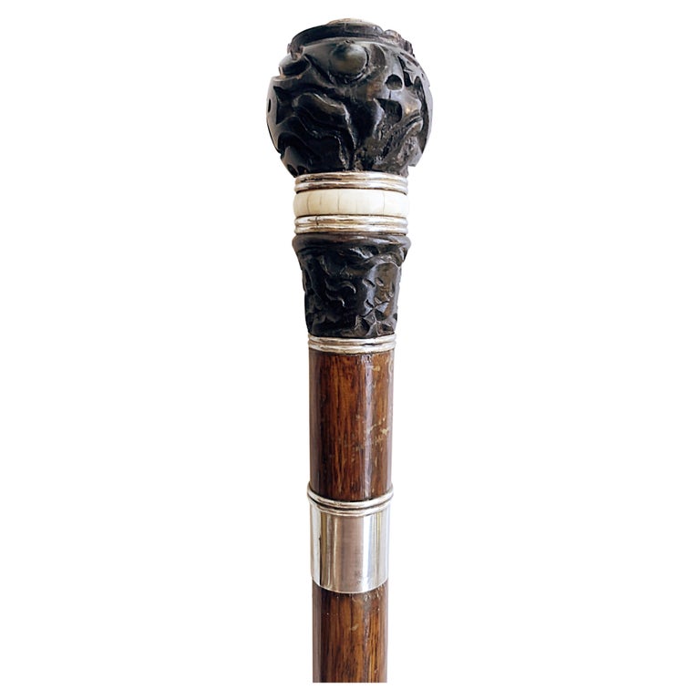 Antique Japanese Carved, Silver, Bone Dagger Walking Stick For Sale at  1stDibs | japanese walking stick, vintage walking canes for sale, antique  walking sticks