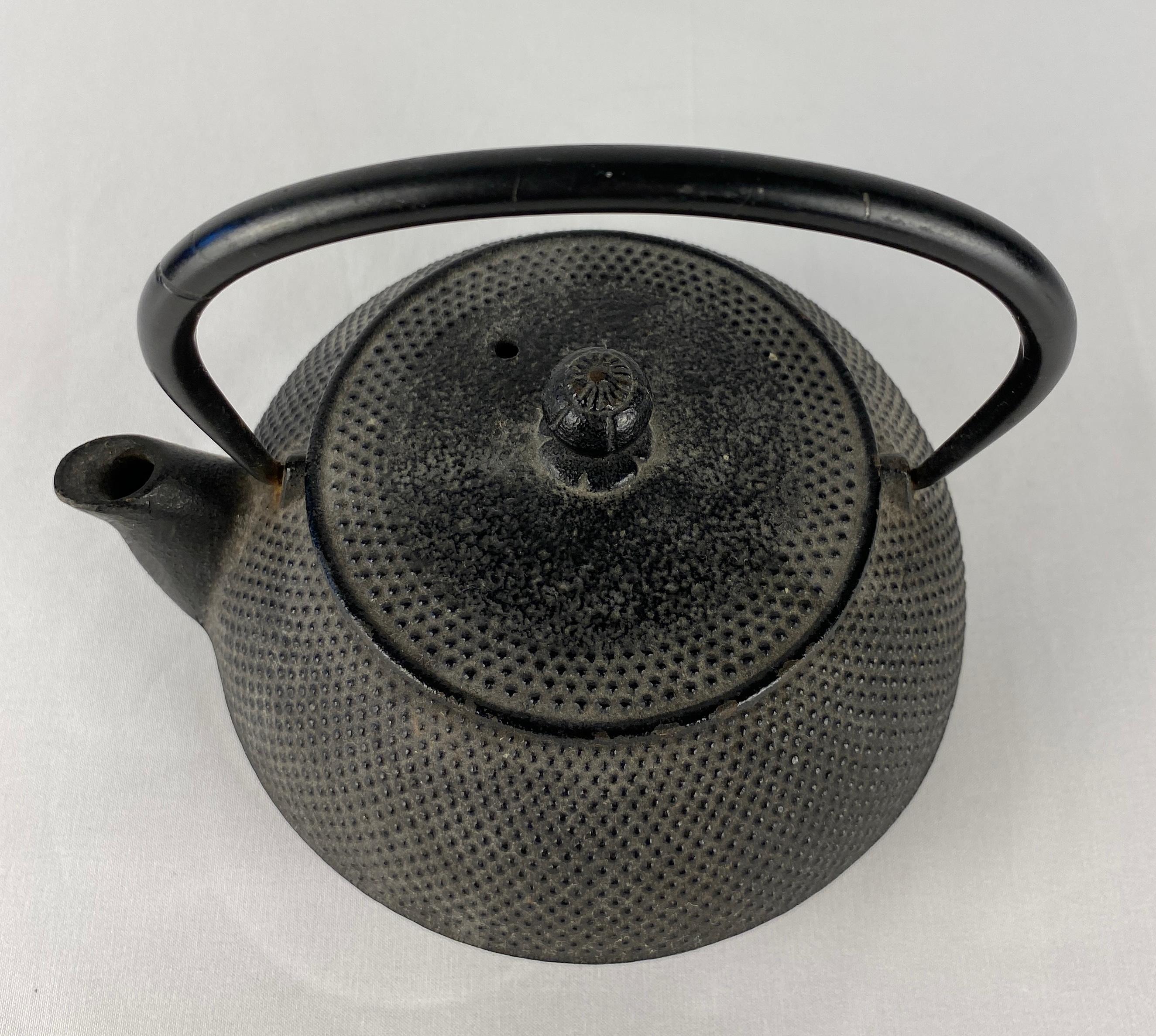 Antique Japanese Cast Iron Tea Pot or Tetsubin In Good Condition For Sale In Miami, FL
