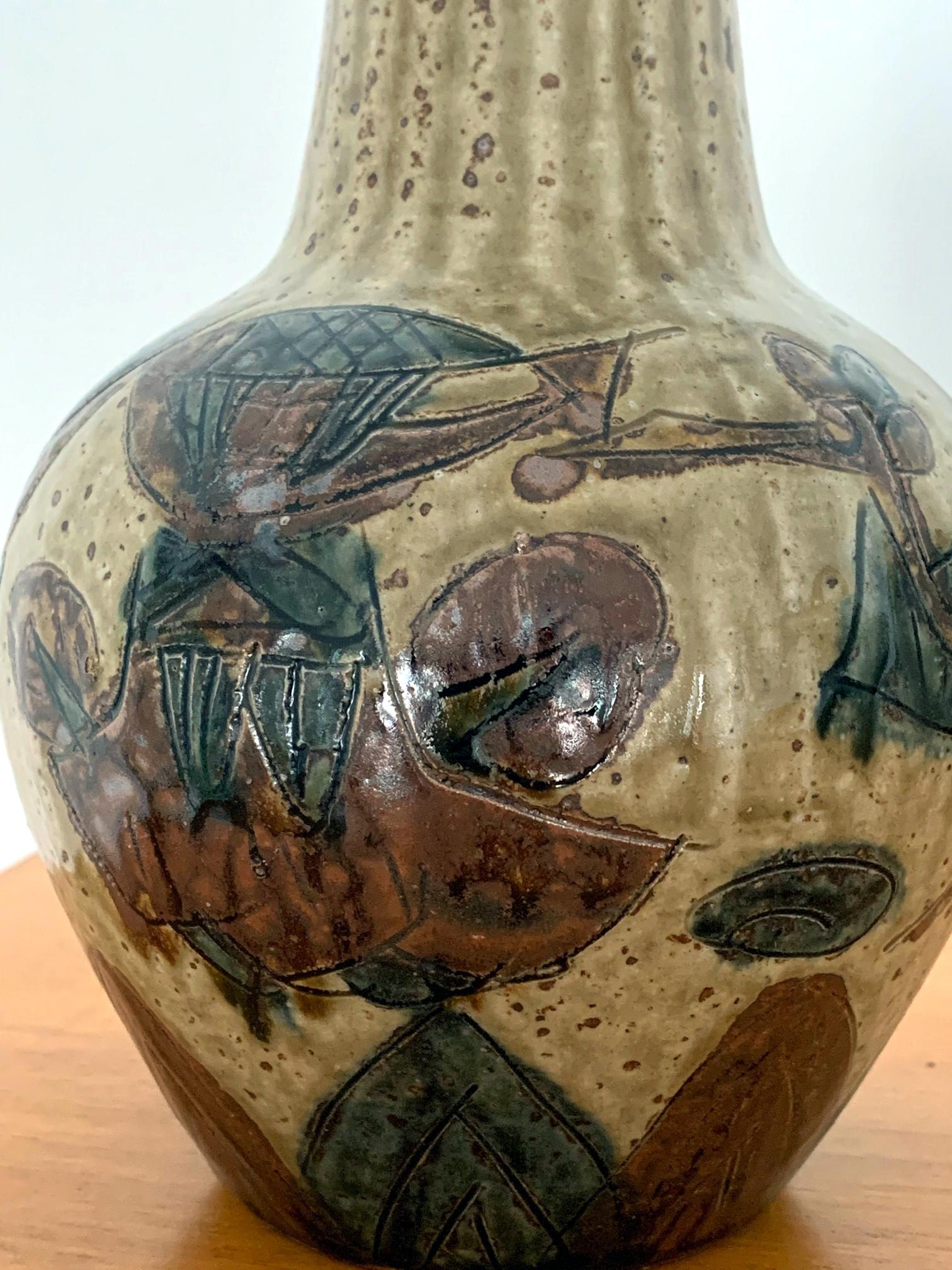 Antique Japanese Ceramic Mingei Vase 3