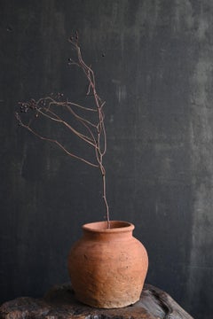 Antique Japanese ceramic small vase / Shigaraki ware / 16th century / Wabi-sabi