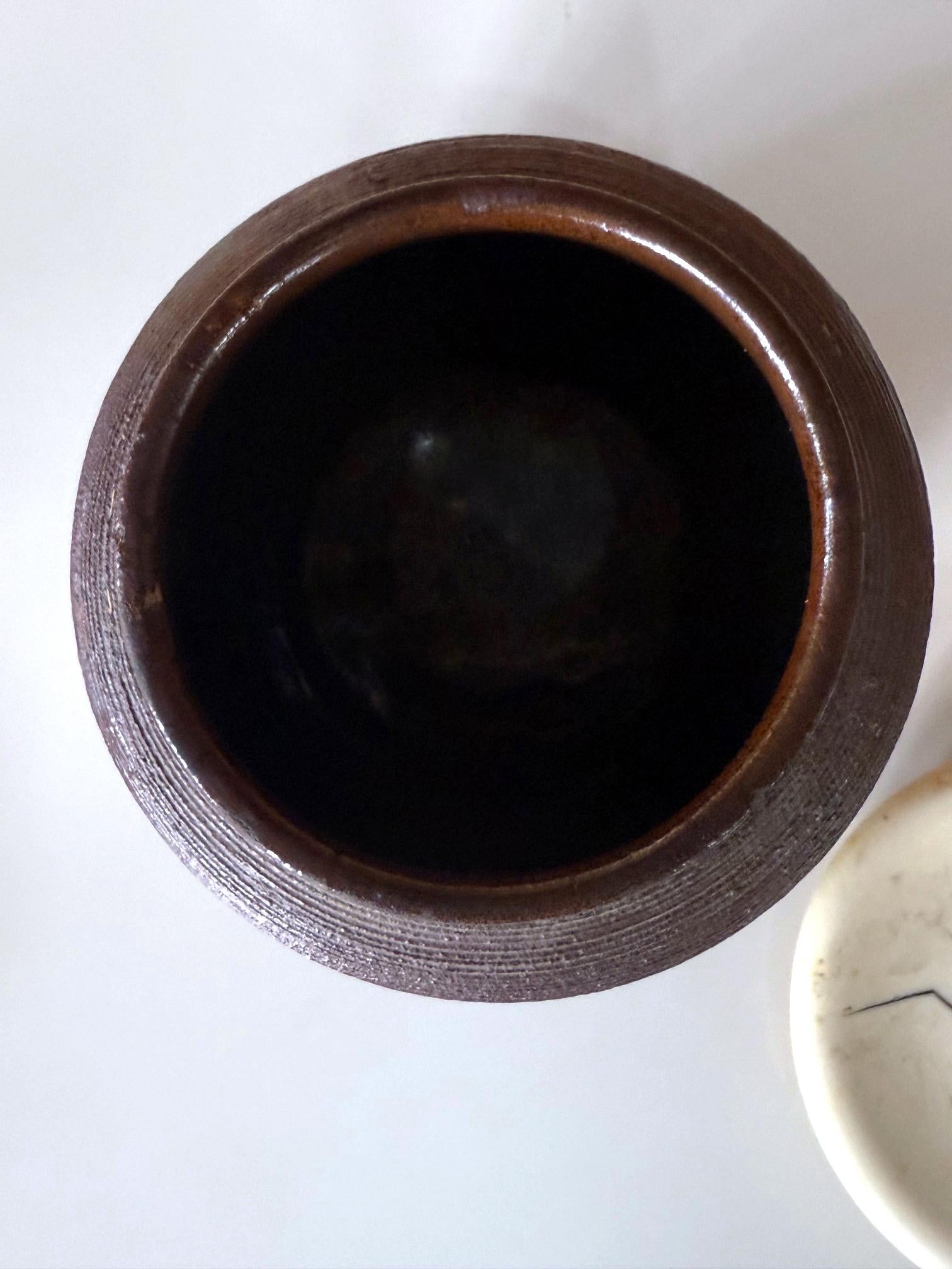 Antique Japanese Ceramic Tanba Chaire with Lid For Sale 4