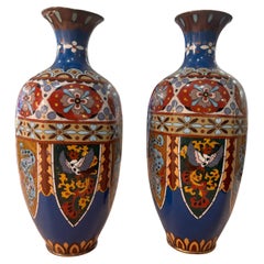 Antique Japanese Ceramic Vases Early 20th Century