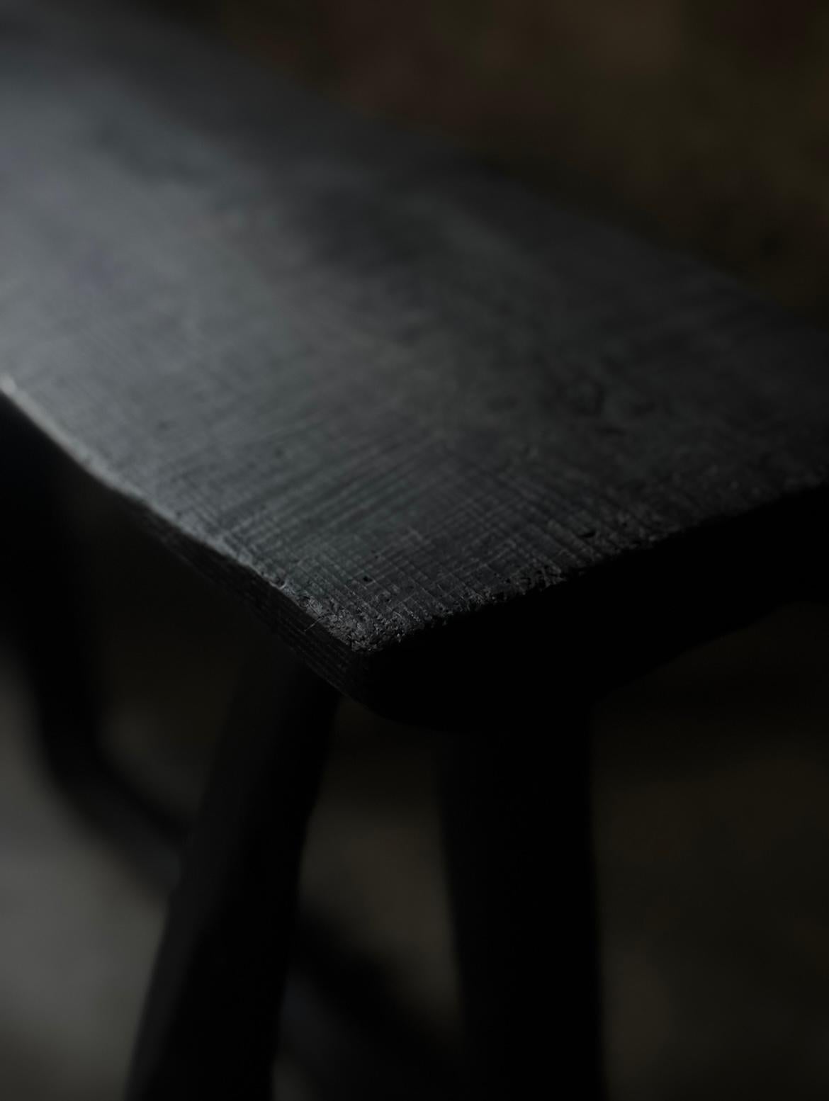 Antique Japanese Charred Narrow Side Table  For Sale 1