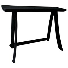 Antique Japanese Charred Narrow Side Table