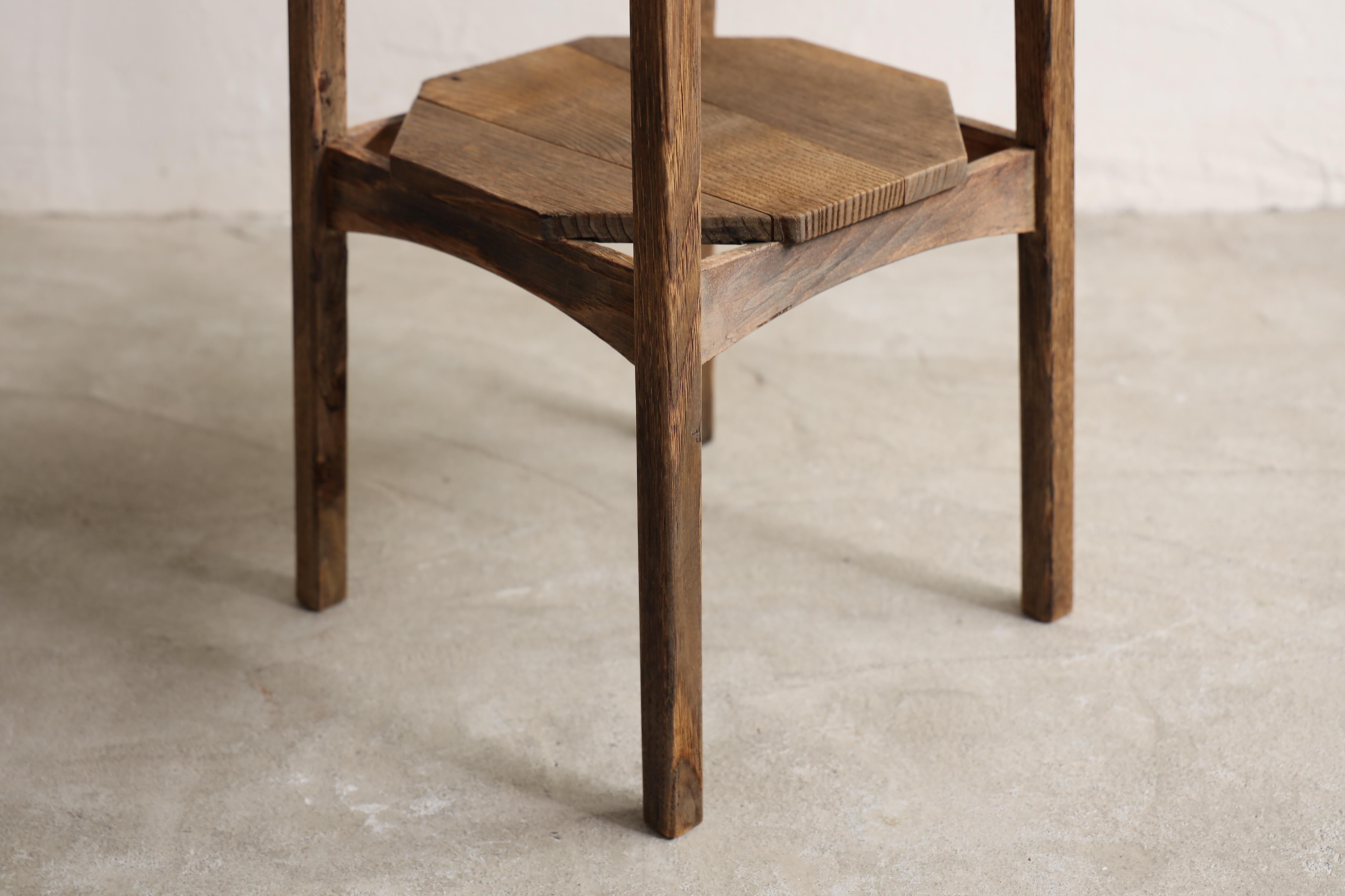 20ième siècle Porte-fleurs japonais ancien en châtaignier, Wabi-Sabi, Japandi en vente