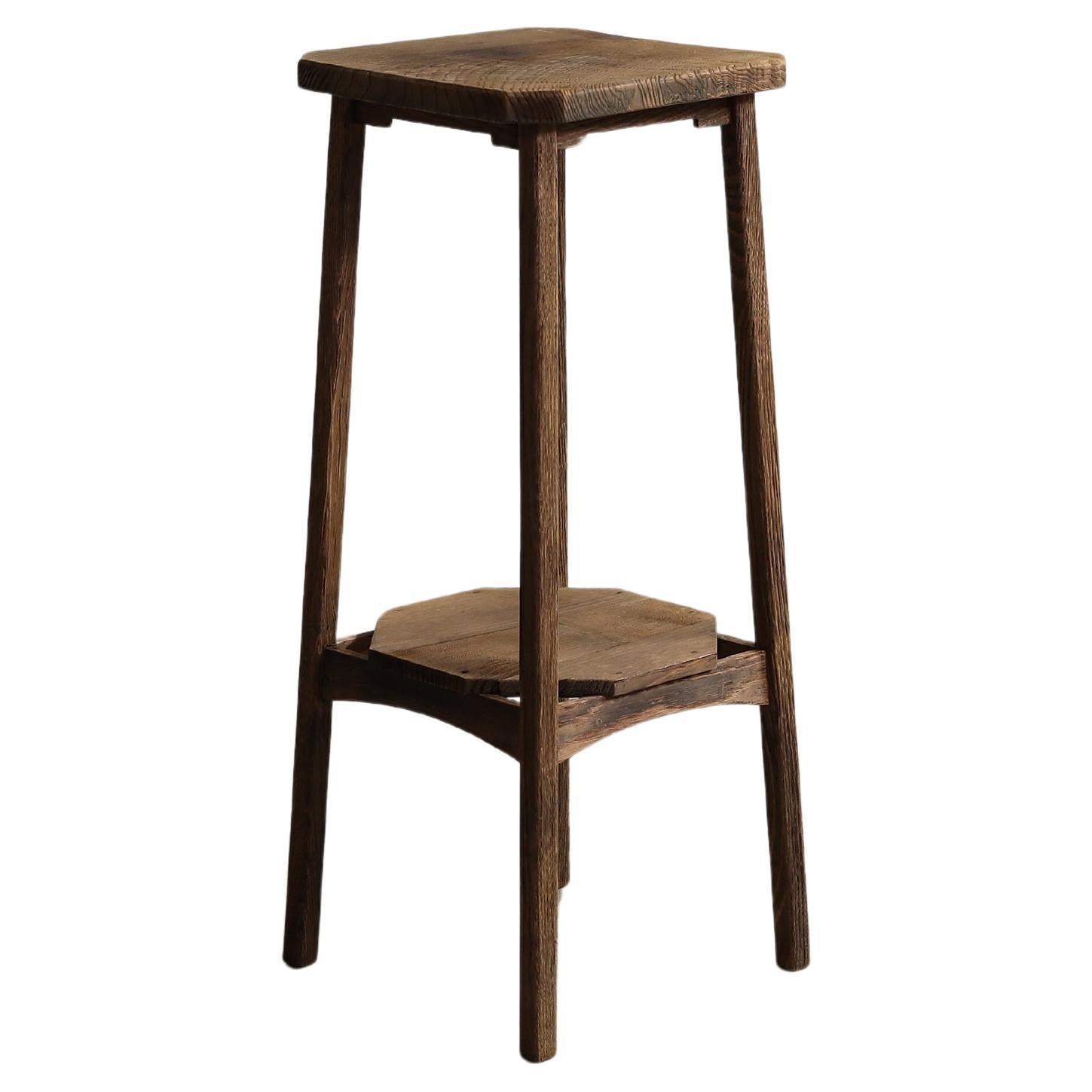 Antique Japanese chestnut flower stand, Wabi-Sabi, Japandi