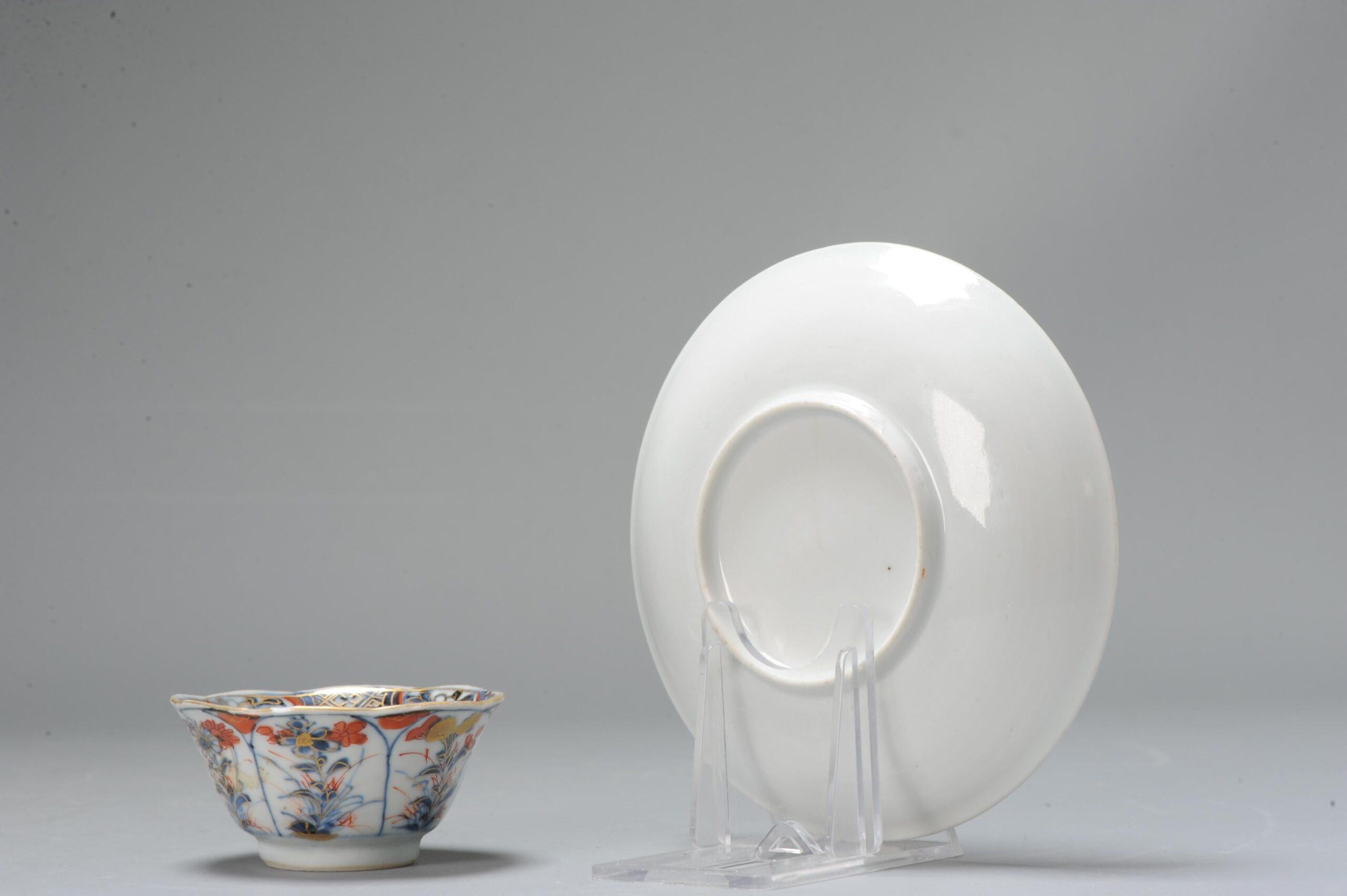 XVIIIe siècle et antérieur Bol à thé antique en porcelaine japonaise/chinoise de la période Kangxi, Imari à fleurs en vente