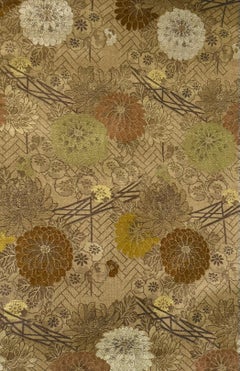 Antique Japanese Chrysanthemum Design Pillow