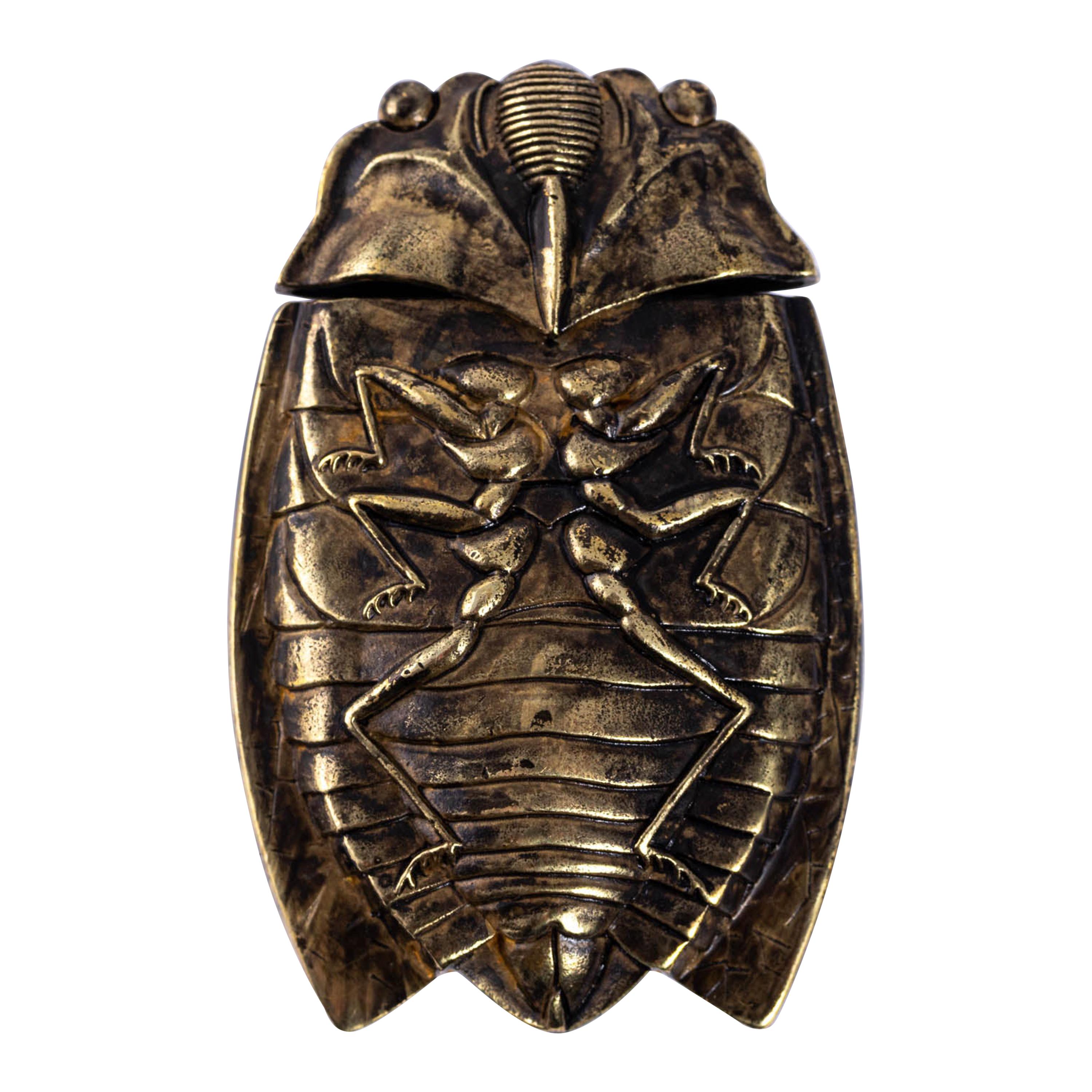 Antique Japanese Cicada Match Safe Vesta, circa 1890s