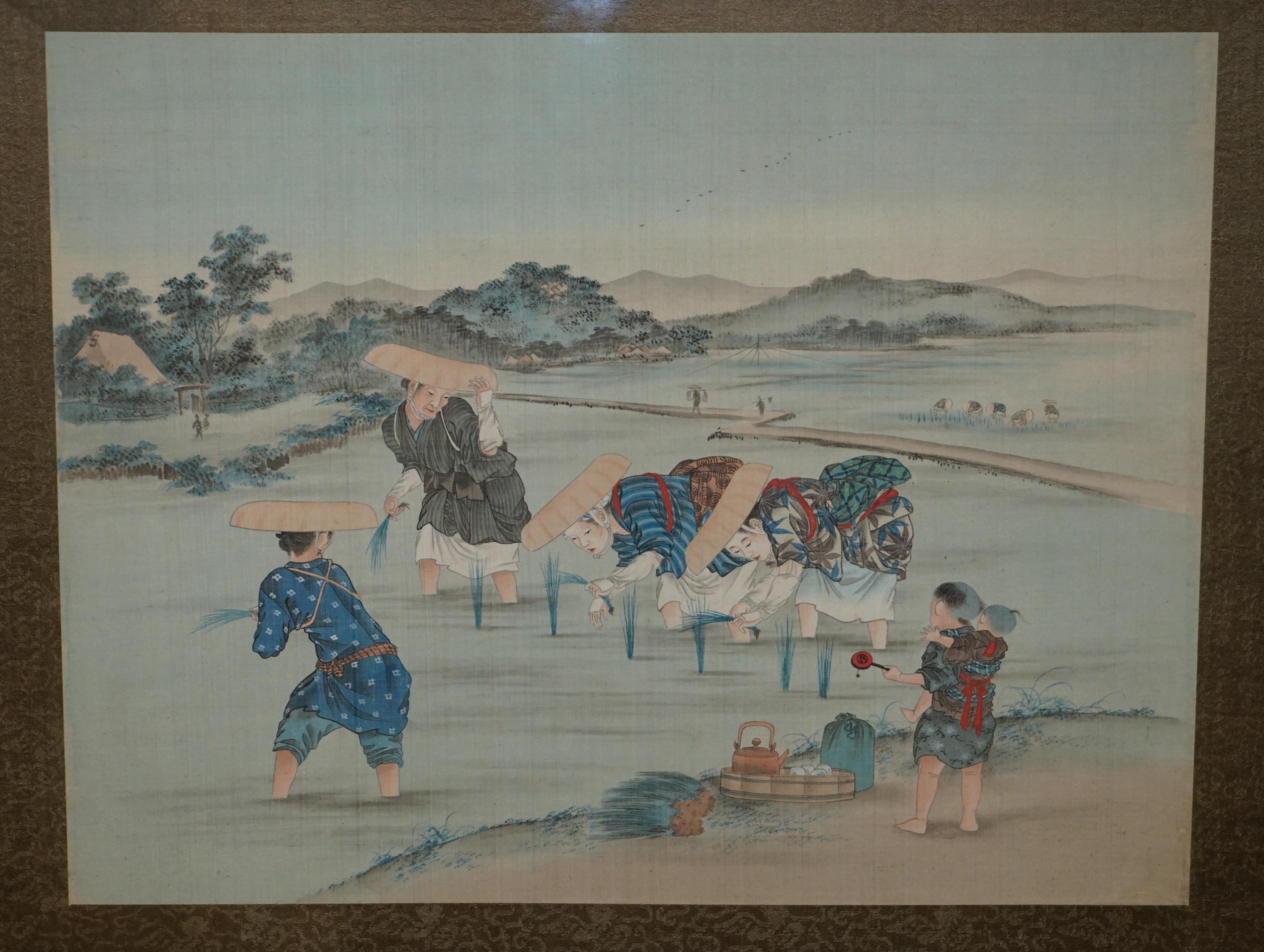 Royal House Antiques

Royal House Antiques is delighted to offer for sale this stunning Antique Japanese Woodblock Triptych watercolour print of Rice Pickers in their rural setting circa 1920’s

This Triptych is one of nine I have in stock all