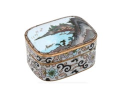 Antique Japanese Cloisonne Enamel Casket Box