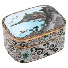 Antique Japanese Cloisonne Enamel Casket Box