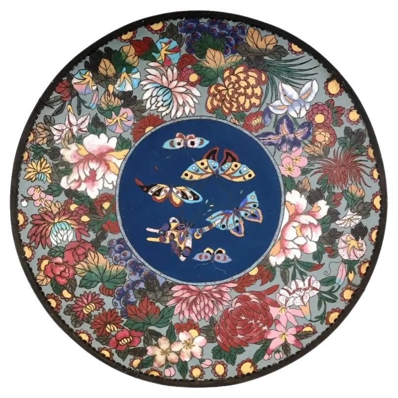 Antike japanische Cloisonne-Emaille Charger Teller