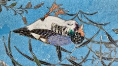 Antique Japanese Cloisonné Enamel Footed Tray