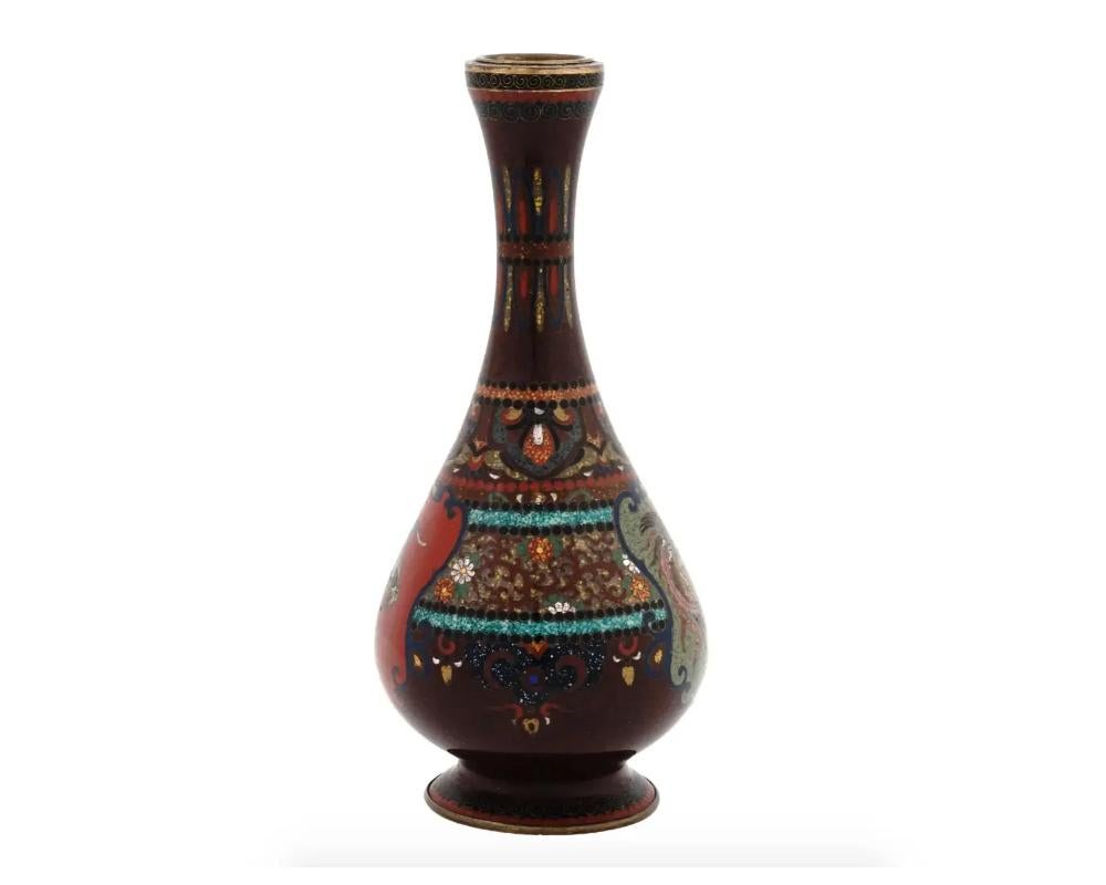 Cloissoné Antique Meiji Japanese Cloisonne Enamel Vase Egyptian Figure For Sale